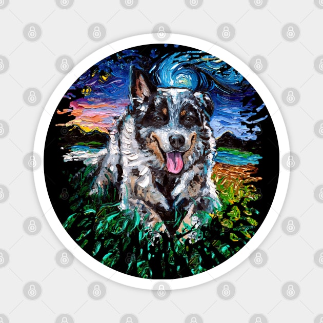 Australian Cattle Dog Night Magnet by sagittariusgallery